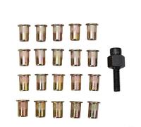 Juego de 21 tuercas de remache de hierro galvanizado para herramienta de remache manual con 20 tuercas de repuesto de cabeza de mandril compatible con /M5/M6/M8/M10 (M8 20 piezas)