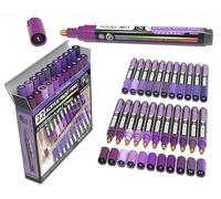 Juego de 22 marcadores de pintura acrílica Pro Colour Series Set de 3 mm mediano para pintura de roca, tazas de vidrio, madera, metal, vidrio, pintura de plástico, lienzo, bricolaje, no tóxico, a base