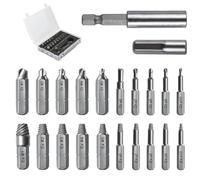 Juego de 22 piezas de extractores de tornillos Extractor de tornillos de doble cabeza Juego de extractores de tornillos dañados Juego de extractores de tornillos izquierdos Herramienta profesional