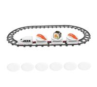 Juego de 22 Piezas de Tren de Sushi, Mesa giratoria, Tren de Comida con 1 Cabezal, 3 carros y más, eléctrico con batería para Mesa de Comedor o Regalos para niños (sin Sushi) |.Comida para