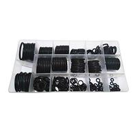 Juego de 222 anillos O de goma, 17 tamaños, juntas tóricas eléctricas, kit surtido con funda para fontanería, reparación general de automóviles, color negro