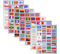 Juego de 224 pegatinas de banderas de países en 7 hojas DIN A4, resistentes a los rayos UV, resistentes al agua, pegatinas de banderas de países para modelismo, maletas, decoración (todo el mundo)
