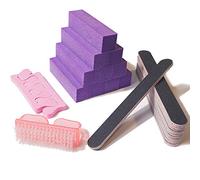 Juego de 23 limas de uñas y cepillos pulidores, herramientas profesionales de manicura de uñas, incluye 10 limas de uñas de grano 100/180, 10 pulidores de uñas de grano 120, cepillo para fregar uñas