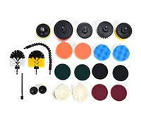 Juego de 23 piezas de accesorios para cepillos de taladro, kit de limpieza con cepillos, almohadillas de fregar, esponja y varillas de extensión para la limpieza profunda del hogar