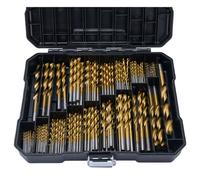 Juego de 230 brocas helicoidales de titanio para metal y madera, con revestimiento HSS convencional, punta de 118 grados, kit de brocas con estuche de almacenamiento