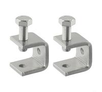 Juego de 24 abrazaderas C de acero inoxidable para construcción y soldadura con tornillo de posicionamiento ajustable y apertura M6 para sujeción segura de escritorio (2 piezas)