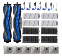 Juego de 24 accesorios de repuesto para aspiradora Ecovacs Deebot X11 Pro Omni/ X11 Pro/X11, 2 cepillos principales, 6 cepillos laterales, 4 filtros HEPA, 4 paños de fregona de rodillo, 6 bolsas de