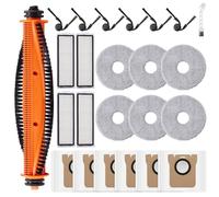 Juego de 24 accesorios para robot aspirador Xiaomi Robot Vacuum 5/5 Pro, piezas de repuesto con 1 cepillo principal antienredos, 6 almohadillas de limpieza, 6 bolsas de polvo, 4 filtros, 6 cepillos