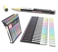 Juego de 24 bolígrafos de pintura acrílica pastel, serie de colores especiales, punta extrafina de 0,7 mm para pintar sobre roca, vidrio, tazas, madera, metal, lienzo, base de agua no tóxica