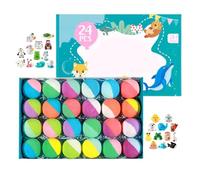 Juego de 24 bombas de baño con juguete , diseño de dinosaurios y animales marinos, baño de sal marina natural para niños y adultos, set de regalo de bienestar.