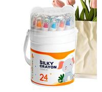 Juego de 24 colores pastel al óleo, solubles en agua, juego de crayones retráctiles de 24 colores, y lavables, para niños, sin dibujo, escuela, arte, hogar, uso creativo