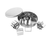 Juego de 24 cortadores de galletas de acero inoxidable, estrella, corazón, flor, formas redondas para hornear y manualidades, moldes versátiles para galletas y fondant, duraderos y fáciles de limpiar