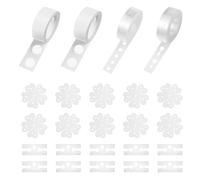 Juego de 24 de accesorios para modelar globos, conector para globos, anillo para globos de fiesta con hebilla, tira de cinta para globos, clip para globos reutilizable, para celebración de bodas