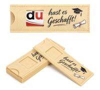 Juego de 24 fundas de fieltro con texto en alemán "Du hast es geschafft", ajuste perfecto para Duplo Riegel - Embalaje creativo para regalos de dinero y objetos pequeños para aprobar exámenes, Abi