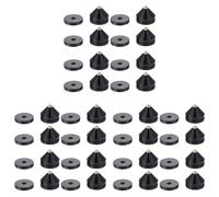 Juego de 24 patas para soporte de altavoz, almohadillas de pie de aleación de aluminio, puntas de metal, clavos cónicos para suelo, color negro