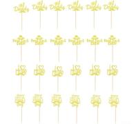 Juego de 24 piezas de decoración para tartas del Día del Padre, papel azul, negro y dorado para papá, fiesta de cumpleaños, postre, cupcakes, suministros para festivales, decoración de lugar, varios