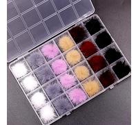 Juego de 24 pompones de felpa desmontables para decoración de uñas, accesorios para uñas, pompones, pompones, para decoración de uñas