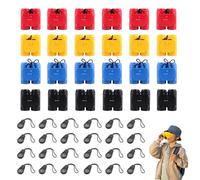 Juego de 24 prismáticos para niños, plegables a prueba de golpes, con cuerda para el cuello, equipado con brújula para niños de 3 a 12 años, observación de aves y fiesta de camping, recuerdo para
