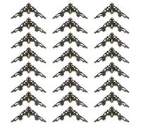 Juego de 24 protectores de bordes de esquina de hierro para libros, marcos de fotos, joyeros, álbumes de recortes, álbumes y refuerzo de caja (bronce)