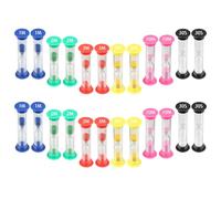 Juego de 24 relojes de arena de colores, reloj de arena educativa de plástico acrílico duradero, temporizadores 30s 1 2 3 5 10 min, ideal para juegos, clase de cocina, gestión del tiempo, aprendizaje