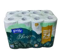 Juego de 24 rollos de papel higiénico (3 capas, 150 hojas), color blanco Pack of 144 rollos