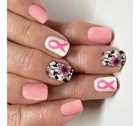 Juego de 24 uñas a presión con patrón de rosas, materiales ABS flexibles, aplicación rápida, salón de belleza, para fiestas artísticas, cinta, uñas postizas, estilos franceses