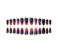 Juego de 24 uñas artificiales a presión, ergonómicas, fáciles de llevar, cómodas para la oficina y ocasiones especiales, juego de uñas postizas