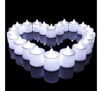 Juego de 24 velas LED realistas, brillantes, sin llama, que funcionan con pilas, luces LED para té, velas eléctricas falsas para votiva, mesa, fiesta, cumpleaños, boda, Navidad, luz,luz blanca