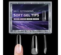 Juego de 240 extensiones de gel transparentes de cobertura completa para manicura con caja de uñas postizas