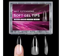 Juego de 240 extensiones de gel transparentes de cobertura completa para manicura con caja de uñas postizas