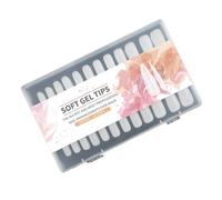Juego de 240 extensiones de uñas transparentes mate, cubiertas completas, puntas largas de almendra para extensiones de arte de salón