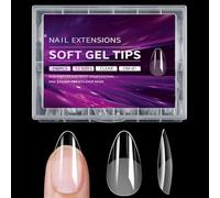 Juego de 240 puntas de uñas de gel de forma cuadrada, cobertura completa, extensiones de uñas transparentes fáciles de aplicar, 12 tamaños para uñas