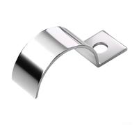 Juego de 25 abrazaderas de tubo de metal, clips de un solo agujero de acero inoxidable para asegurar tuberías y cables de hasta 16 mm de diámetro exterior, fijación fiable para necesidades