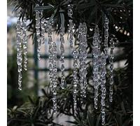 Juego de 25 Adornos de carámbanos - Decoración navideña de ToBeIT acrílico Transparente (25 Piezas de Adorno de carámbano)
