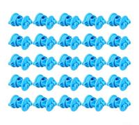 Juego de 25 aisladores herméticos de plástico para valla de jardín, postes redondos que van desde 1/4 a 9/16 pulgadas y 5/8 pulgadas de fibra de vidrio en T (azul)