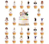 Juego de 25 Decoraciones para Cupcakes de Cantante Popular, Tay-lor Cupcake Toppers, Happy Birthday Cake Topper, Popular Cantante Decoración, para Fiestas de Cumpleaños Tema Música