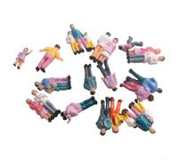 Juego de 25 figuras de pasajeros de ferrocarril pintadas mixtas para decoración de escena de modelo de tren a escala 1 87