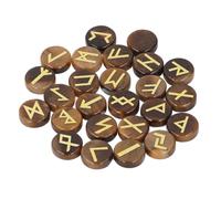 Juego de 25 Piedras Runa Redondas, Elegantes Grabados Runas Doradas, Aspecto Brillante, Delicado Símbolo Piedra para el Día San Valentín, Boda y (Piedra ojo