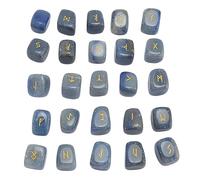Juego de 25 Piedras Rúnicas de Chakras para Principiantes para Dormir (Piedra Dongling Azul)