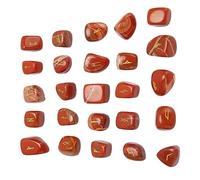 Juego de 25 Piedras Rúnicas de Chakras para Principiantes para Dormir (piedra roja)