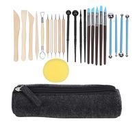 Juego de 25 piezas de herramientas para cerámica, kit de modelado y tallado en arcilla blanda con punteros para hacer puntos, varillas para crear pliegues, punzón de bola metálica,