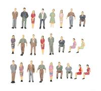 Juego de 25 piezas de modelos de tren de pasajeros, modelo a escala 1:50 para escenas ferroviarias y callejeras con varias posturas de personajes para paisaje en miniatura