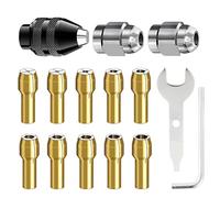 Juego de 25 pinzas de portabrocas para Dremel, broca de portabrocas sin llave, vástago de 0,8 a 3,2 mm de repuesto 4486, tuerca de metal, para herramientas giratorias Dremel 4486 de piezas 3000 4000