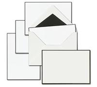 Juego de 25 tarjetas de condolencia, DIN A6, tarjetas individuales con sobres forrados C6, ambas con borde negro hecho a mano, tarjetas sin pliegue