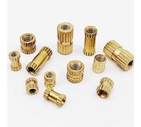 Juego de 25 tuercas moleteadas de latón macizo - Rosca métrica M2, M2,5 y M3 - Columna redonda con diámetro exterior de 3,5/4/5 mm(M2x6mmx3.5mm)