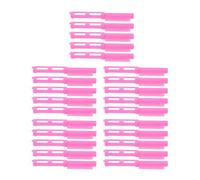 Juego de 25 varillas de pelo para alisar los dientes, para peluquería, resina, color rosa, 8 x 2 cm