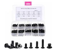 Juego de 250/500 tornillos de cabeza plana Phillips M2, M2,5 y M3 KM for ordenador portátil, tornillos pequeños.(250Pcs Mix)