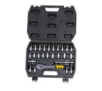 Juego de 26 bocallaves y accesorios 1/4", incluye herramientas de precisión para mantenimiento y reparación de maquinaria y equipos.