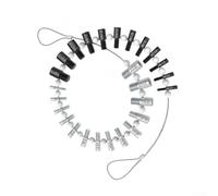 Juego de 26 medidores de rosca para identificación métrica e imperial de tamaño de pernos de tuerca, herramienta de inspección de roscas de acero al carbono con tamaños de 6-32 a -1.0, color plateado