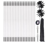 Juego de 26 varillas de cepillo para chimenea, con 20 barras flexibles de 400 mm + 2 cabezales de cepillo de 150 mm + 1 bolsa de almacenamiento + accesorios, cepillo de limpieza para chimenea/tubería